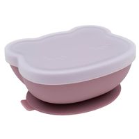 We Might Be Tiny Silicone Suction Bowl with Lid - Dusty Rose